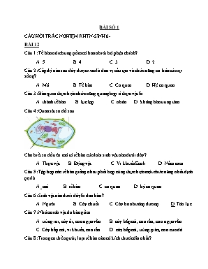 Đề cương ôn thi môn Sinh học Lớp 6